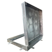 Люк под мощение брусчаткой Проспект-Ц оцинкованный с монтажными пластинами усиленный на выносных петлях с газлифтами